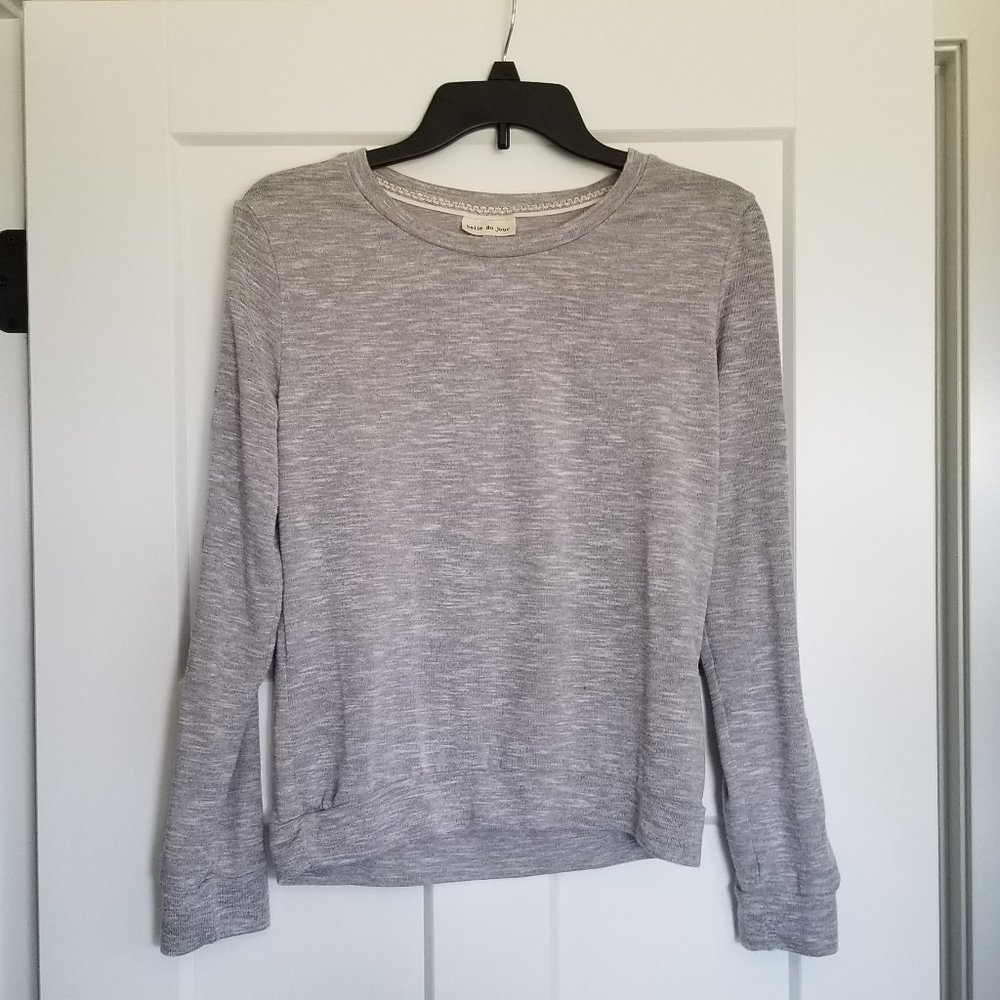 Belle Du Jour Top LS Grey